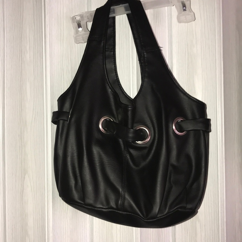 Black leather bag